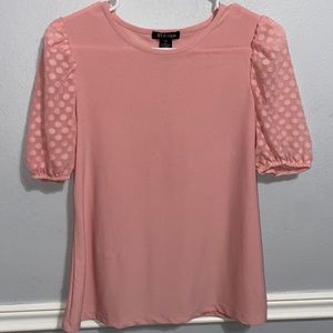 BYdesign polkadot puff sleeve pink shirt Size: PS or M
